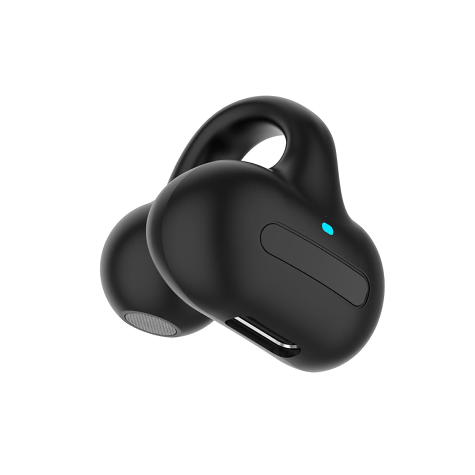 Bluetooth Ear ClipSingle Wireless Ear Bud Clip On Earbud Open Ear Headphone Bluetooth Wireless Headset Ear Clip Bone Conducting Induction Earphone for Workout Cycling Running(Black)